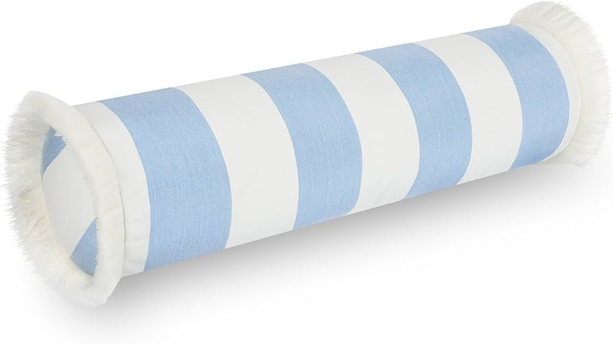 Hofdeco Premium Coastal Hampton Outdoor Performance Bolster Pillow Cover Only, 6"x20" Water Repel... | Amazon (US)