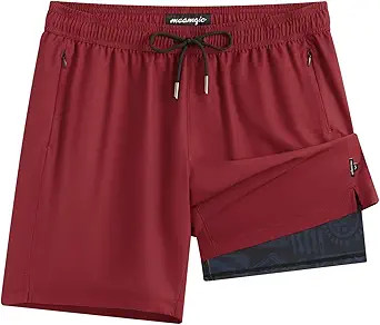 maamgic Mens Swim Trunks with Compression Liner Bathing Suit 7 inch Swim Shorts Swimwear Swimsuit... | Amazon (US)