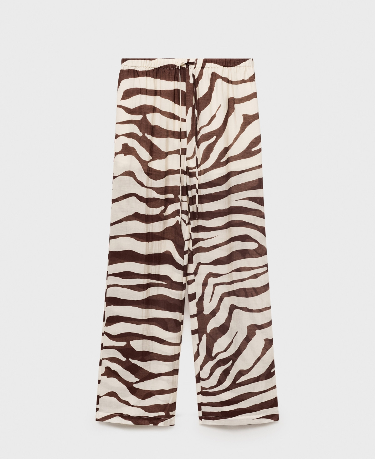 Mango Women's Flowy Zebra Print Pants - Ecru | Macy's