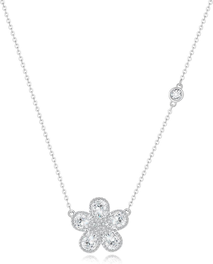 14K Gold Plated Cubic Zirconia Necklaces for Women | Two-Toned CZ Necklaces | | Amazon (US)