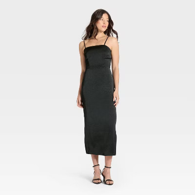 Women's Column Slip Dress - A New Day™ Black M | Target