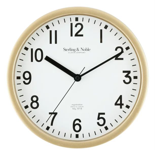 Mainstays Basic Indoor 8.78" Gold Analog Round Modern Wall Clock - Walmart.com | Walmart (US)