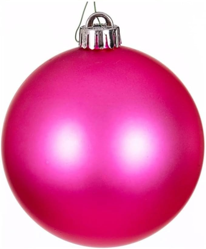 Vickerman 6" Plastic Ball Ornament in Hot Pink Matte (Set of 4) | Amazon (US)