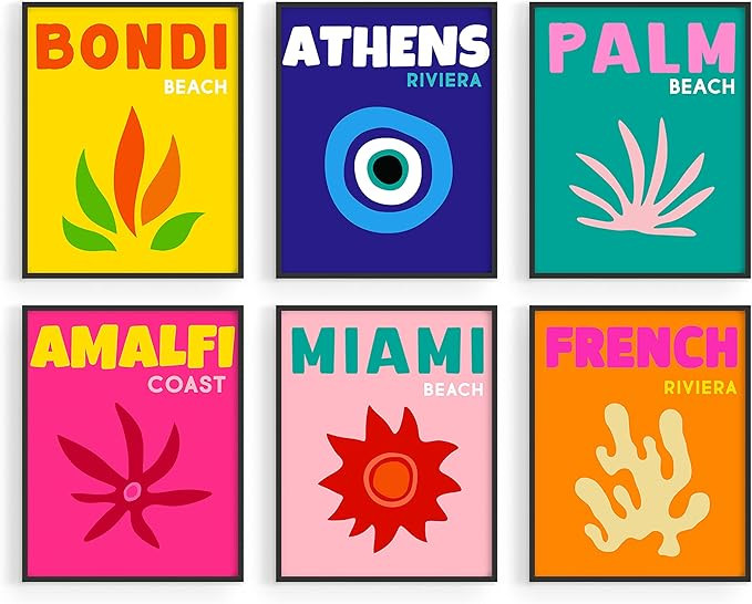 Haus and Hues Travel Posters, Aesthetic Poster - Preppy Posters, Aesthetic Wall Art, Destination ... | Amazon (US)