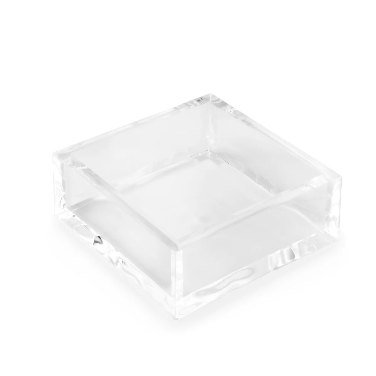 DELUXE 6.5x6.5 DINNER NAPKIN HOLDER TRAY (10MM THICK) | Clear Home Decor