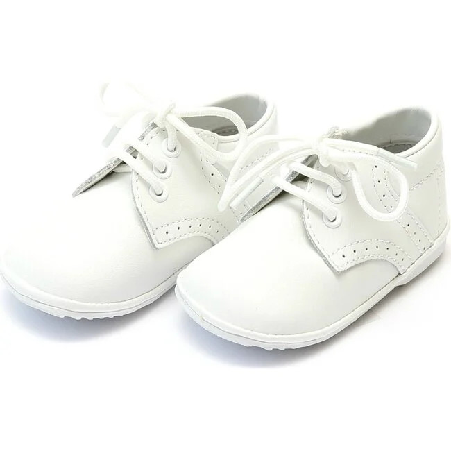 Angel Shoes | Baby James Leather Lace Up Shoe (White, Size 1) | Maisonette | Maisonette