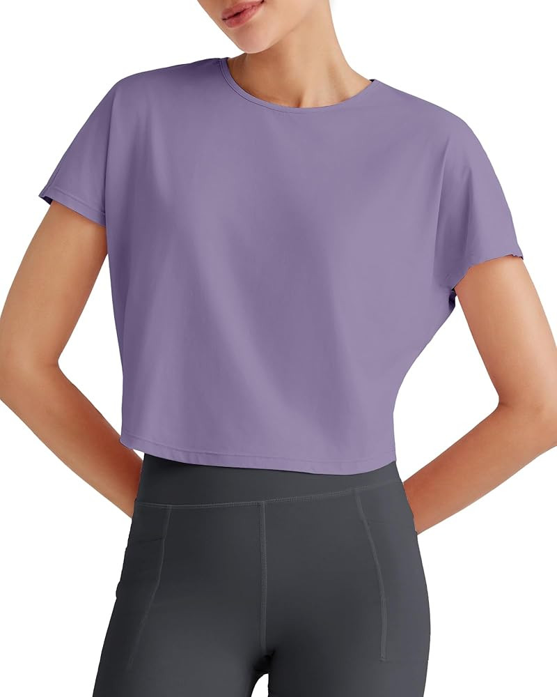 G4Free Lightbreeze Womens Workout Tops Batwing Sleeve Tees Loose Fit Athletic Gym Shirts Basic Yo... | Amazon (US)