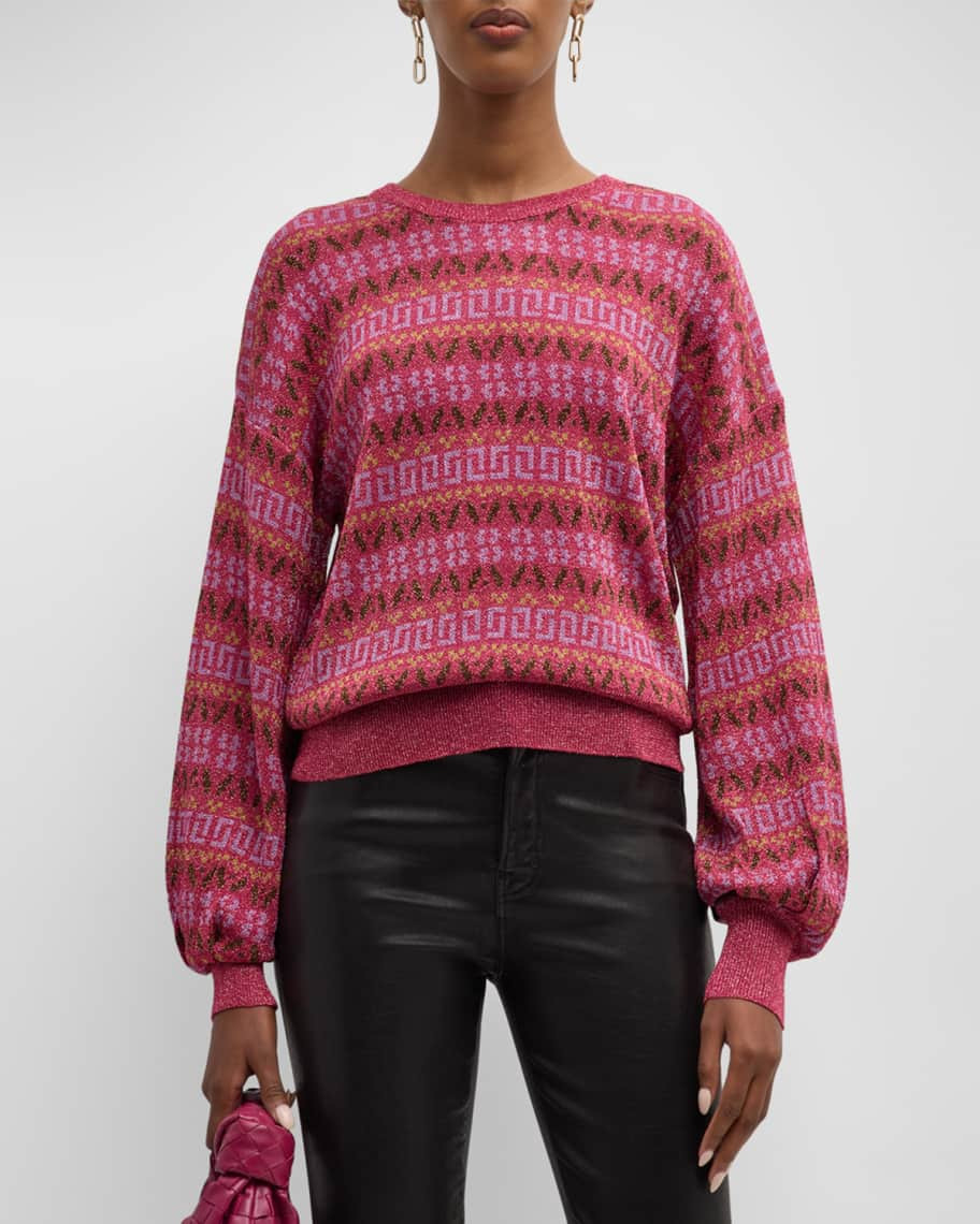 Happy Sheep Round-Neck Patterned Sweater | Neiman Marcus
