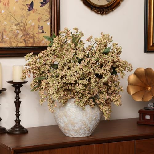 Zeyune 3 Pcs Artificial Green Berry Stem 35 Inch Spring Faux Flowers Picks Branches Fake Realisti... | Amazon (US)