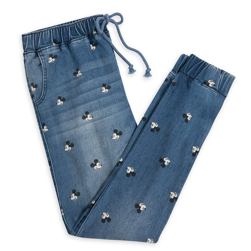 Mickey Mouse Denim Jogger Pants for Juniors | Disney Store
