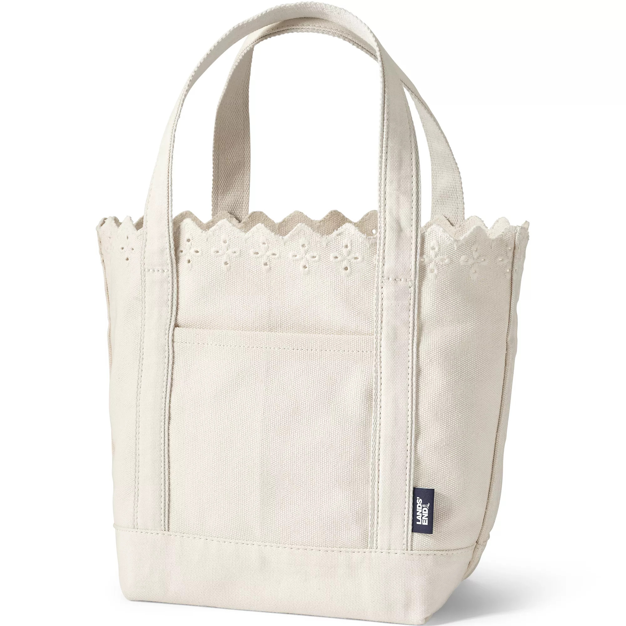Medium Eyelet Canvas Open Top Tote | Lands' End (US)
