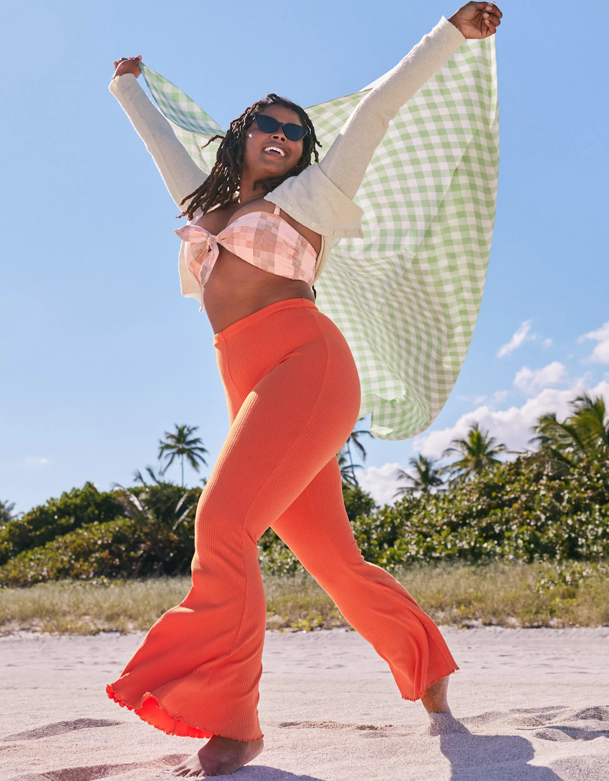 Aerie Kick-It Ribbed High Waisted Super Flare Pant | American Eagle Outfitters (US & CA)