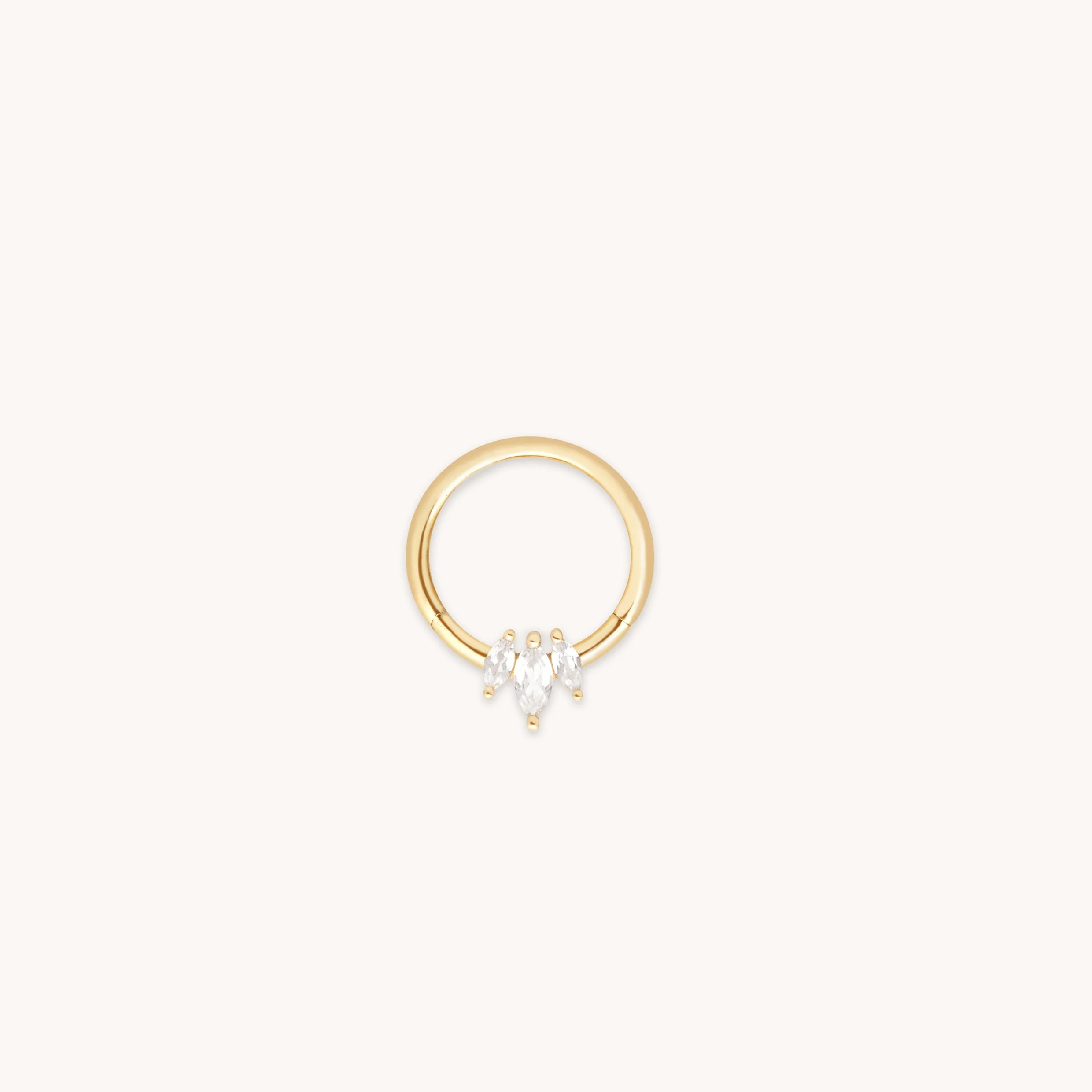 Topaz Marquise Fan Daith Hoop in Solid Gold | Astrid & Miyu | Astrid & Miyu US