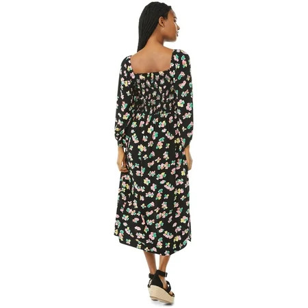 Scoop Women's Square Neck Midi Dress | Walmart (US)