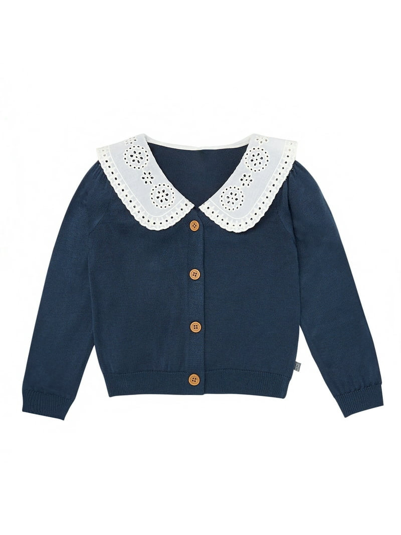 Modern Moments by Gerber Toddler Girl Woven Collar Sweater, Sizes 12M-5T - Walmart.com | Walmart (US)