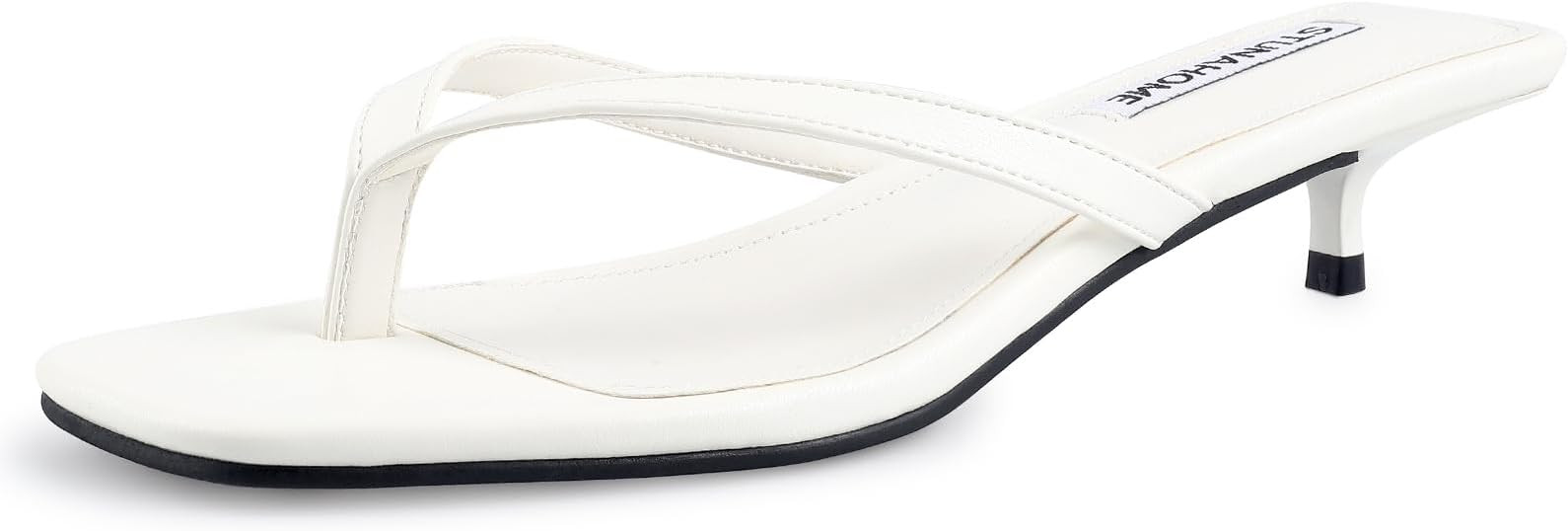 STUNAHOME Womens Kitten Heel Thong Sandals with Memory Foam Cute Flip Flop Heels for Women 1.4 In... | Amazon (US)