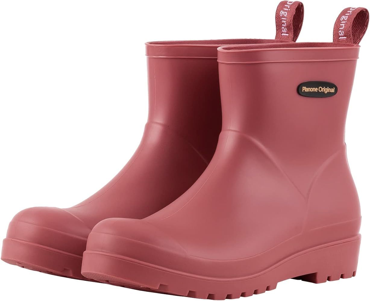 planone Short rain Boots for Women Waterproof Garden Shoes Anti-Slipping Rainboots for Ladies Comfor | Amazon (US)