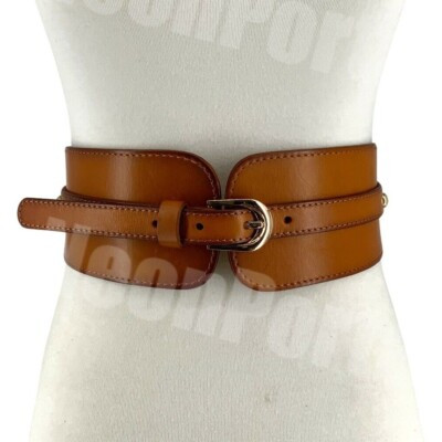 Women Wide Elastic Waist Vintage Soft Cowhide Full Grain Leather Waistband Belt | eBay US