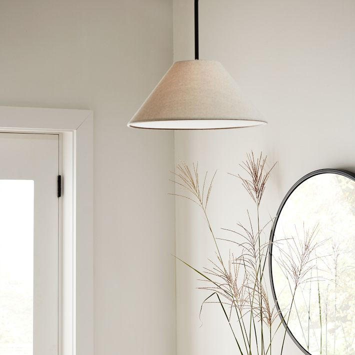 Sculptural Fabric Cone Plug-In Pendant | West Elm (US)