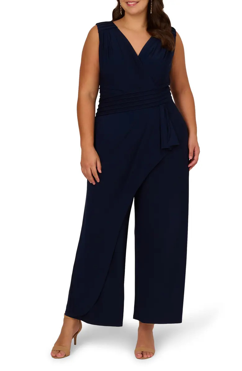 Adrianna Papell Pintuck Wide Leg Jersey Jumpsuit | Nordstrom | Nordstrom
