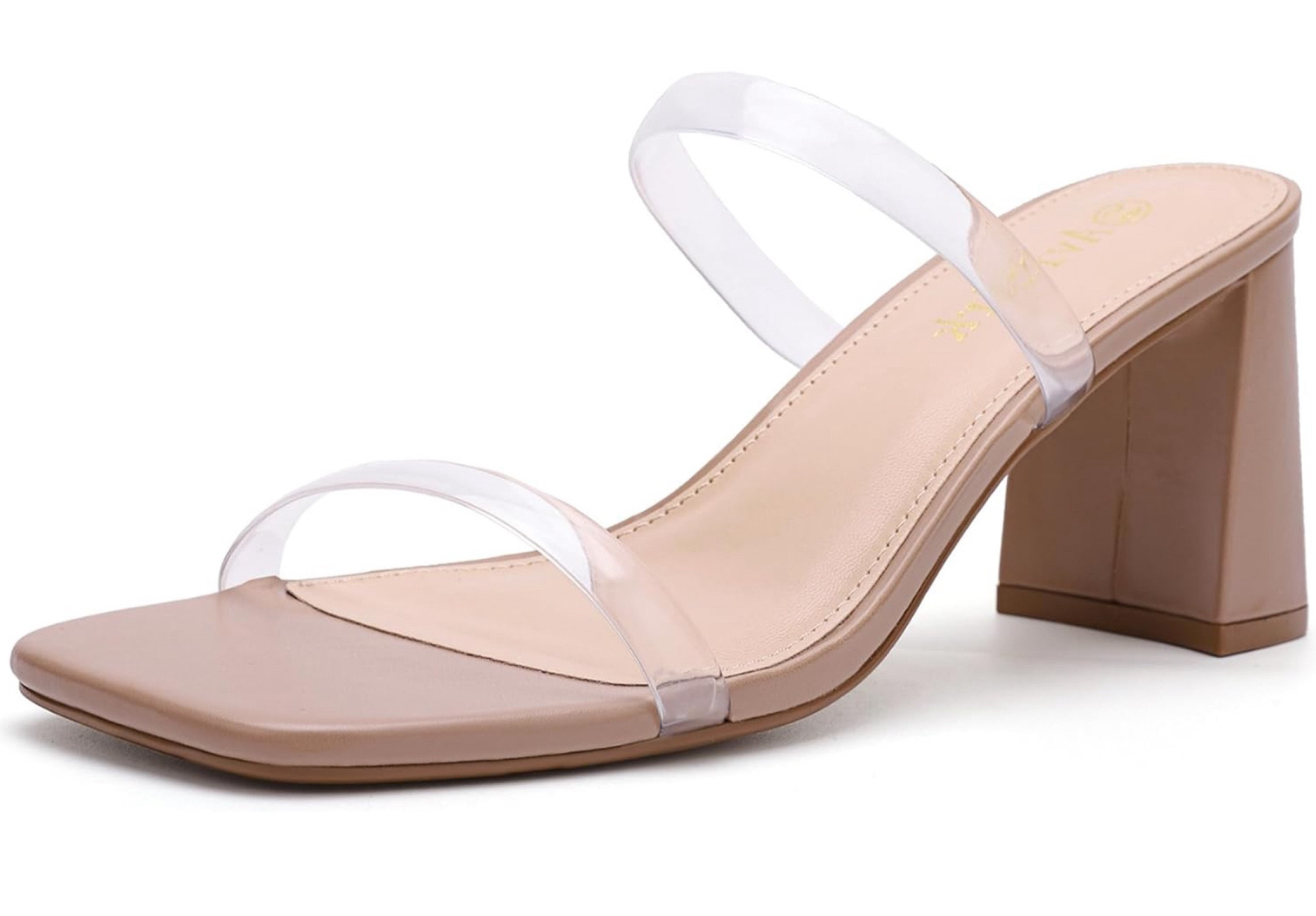 Women's Square Open Toe Heeled Sandals Two Strap Mules Slip On Block Chunky Mid Heels Sandals

#LTKStyleTip #LTKShoeCrush #LTKFindsUnder50