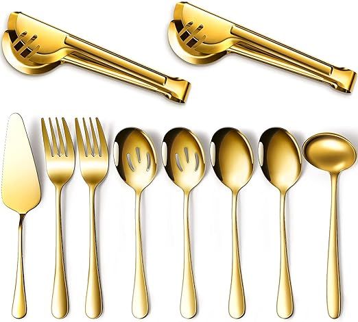 Serving Utensils Include Large Serving Spoons Slotted Serving Spoons Serving Forks Serving Tongs ... | Amazon (US)