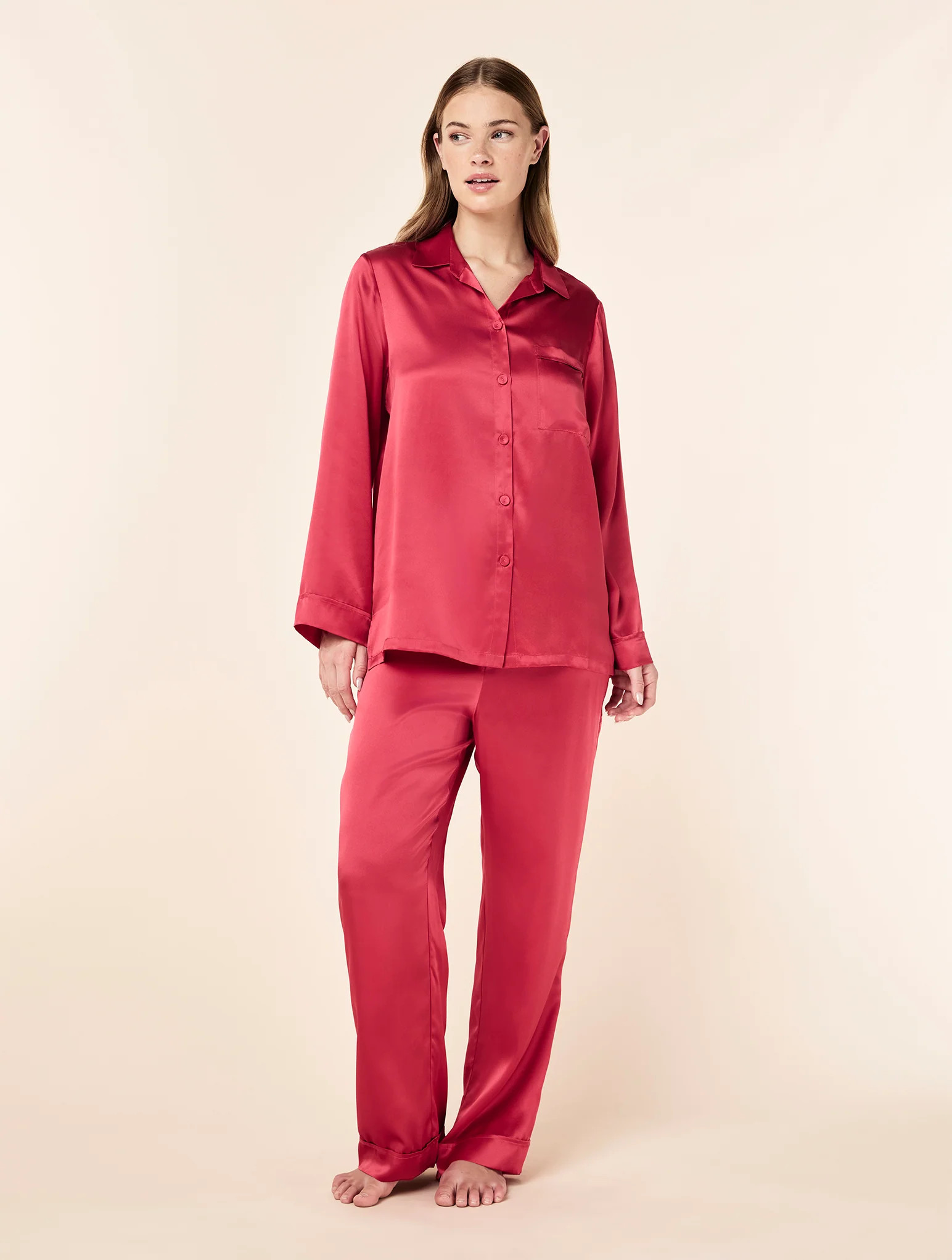 Audrey Washable Silk Full Length PJ Set | Papinelle Sleepwear US
