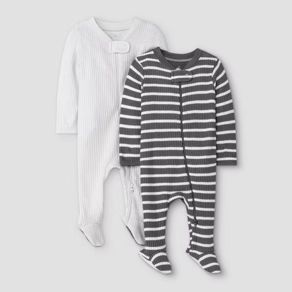 Baby Boys' 2pc Waffle Sleep N' Play with Mitten Cuffs - Cloud Island™ Gray | Target