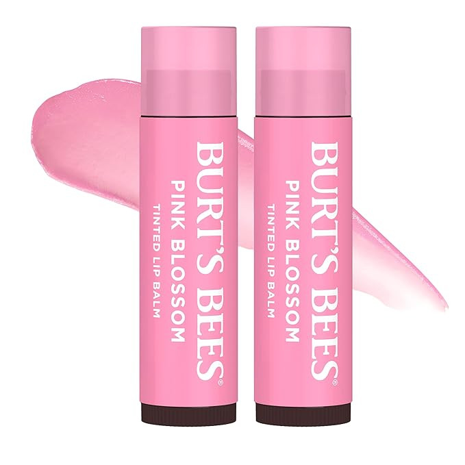Burts Bees Tinted Lip Balm Pink Blossom; 8 Hour Moisture; Provides a Hint of Color; Nourishing Sh... | Amazon (US)