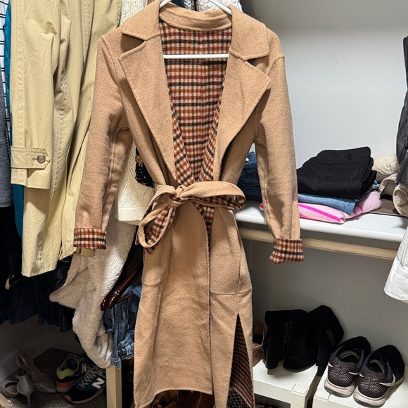 Banana Republic Plaid Wool Coat reversible | Poshmark