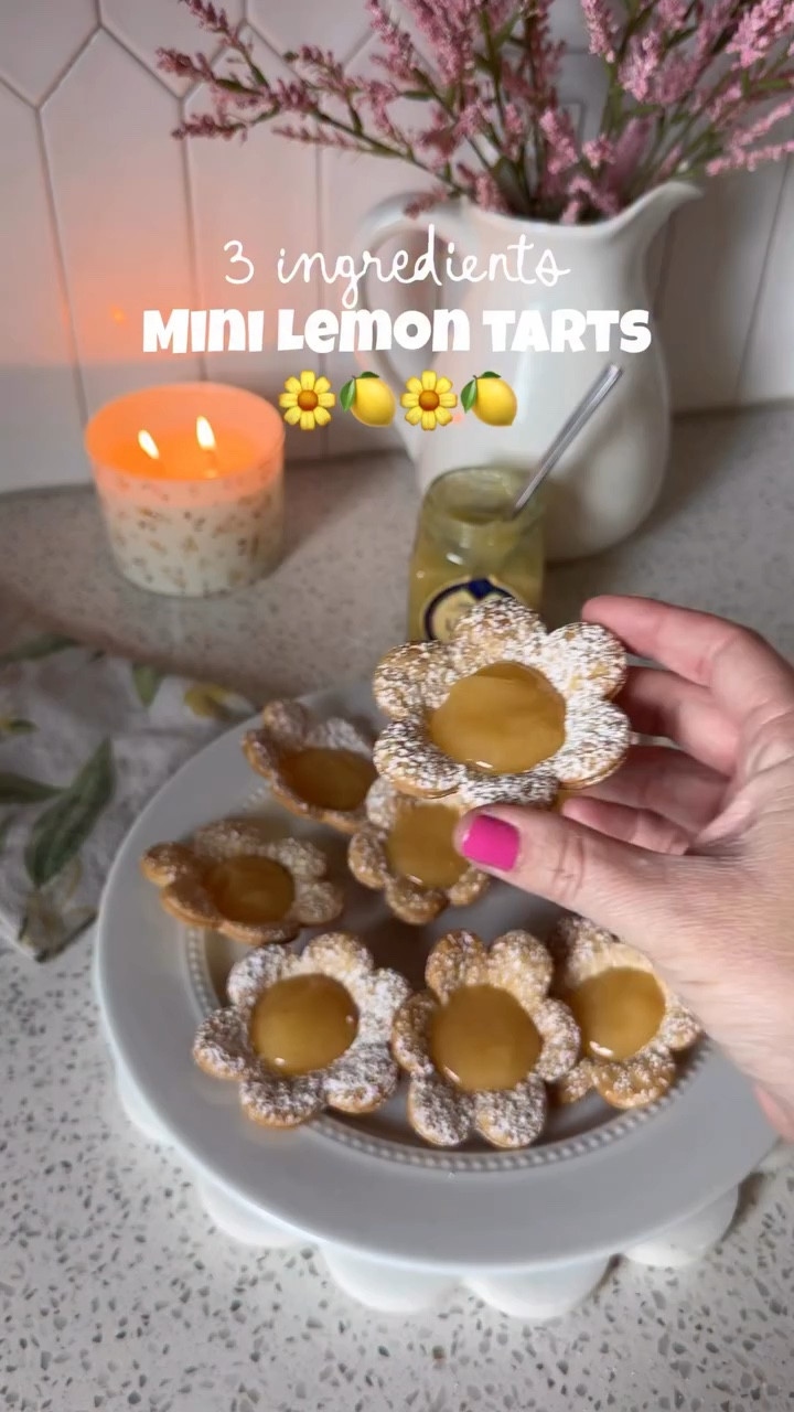 Daisy lemon tarts! Need I say more. If you know me, you know I love anything lemon. 🍋🍋

What you need
Store bought pie crust
Lemon curd(I used Trader Joe’s) 
Powder sugar
Mini cupcake pan 
Flower cookie c u t t e r 

Preheat oven to 375*. Rollout your pie crust, c u t out the daisies, press the daisies into the mini cupcake pan, gently push the middle down, so it’s flat. To prevent it from puffing, poke holes in the middle. Bake for 8-12 mins. Once baked, sprinkle pose fee sugar on the crusts. Place a dollop of lemon curd in the center and ENJOY! 

 #easybaking #easterdessert #easterbaking #springishere #springbaking #springdiy #easter lemon tart lemondessert #baking 

#LTKfoodie #LTKSeasonal #LTKmomlife
