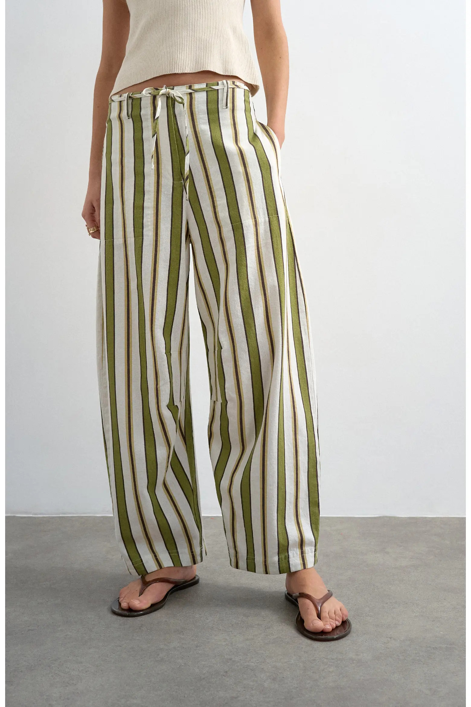 Stripe Wide Leg Linen & Cotton Pants (Women) | Nordstrom | Nordstrom