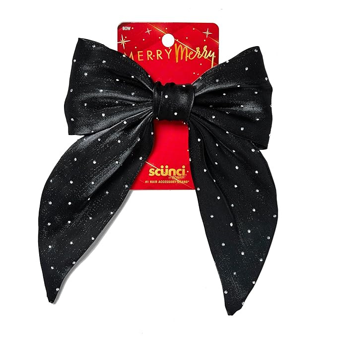 Scunci by Conair Stud Bow Barrette - hair bows - holiday - gifts for girls - hair accessories for... | Amazon (US)