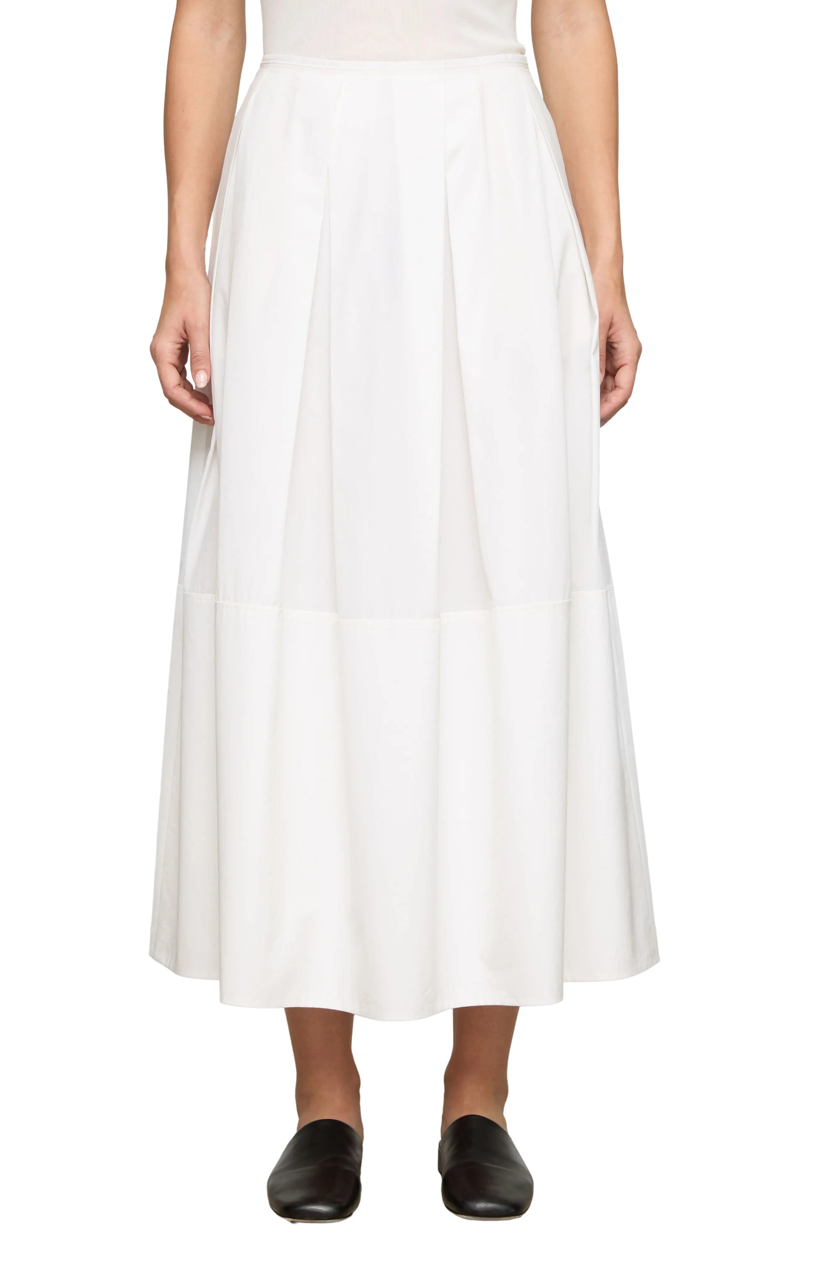 Organic Cotton Poplin A-Line Midi Skirt (Women) | Nordstrom | Nordstrom
