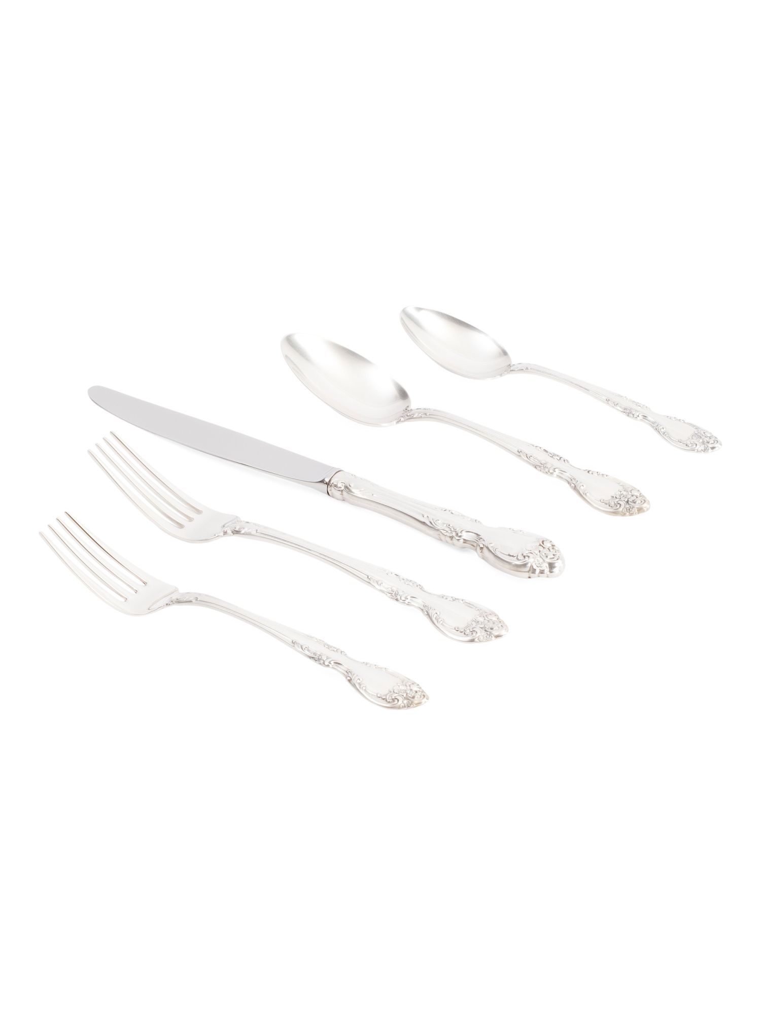 Made In Usa 5pc Sterling Silver Melrose Silverware Set | Marshalls