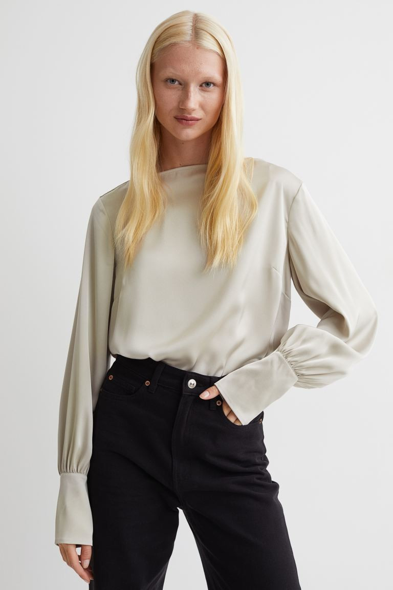 Boat-necked satin blouse | H&M (UK, MY, IN, SG, PH, TW, HK)