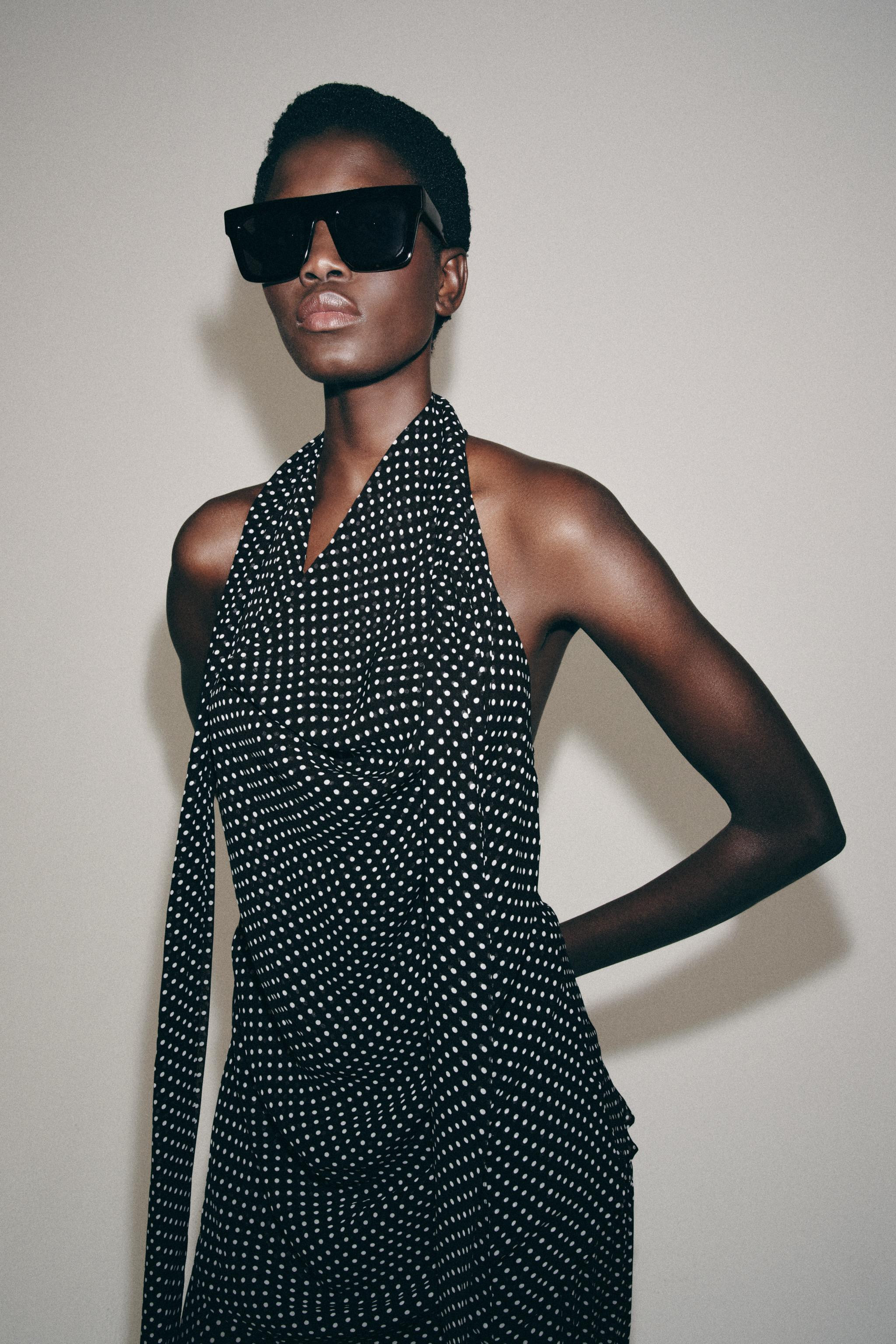 ZW COLLECTION HALTER NECK DOT TOP | Zara UK