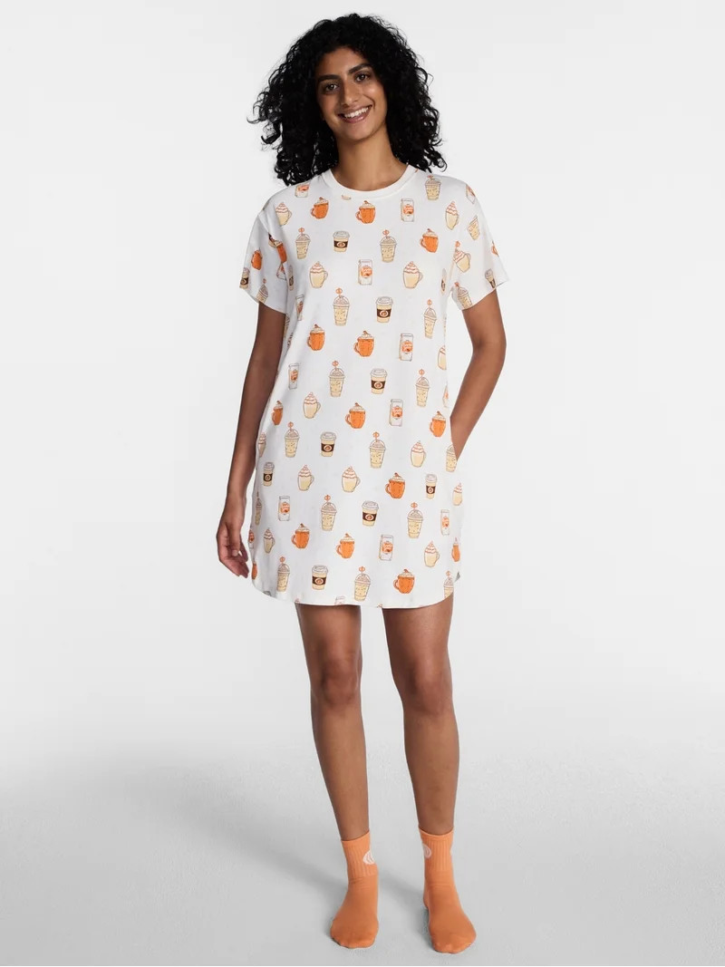 Halloween Women's Sleepshirt Top and Socks Set from Way to Celebrate, 2-Piece, Sizes XS-3X | Walmart (US)