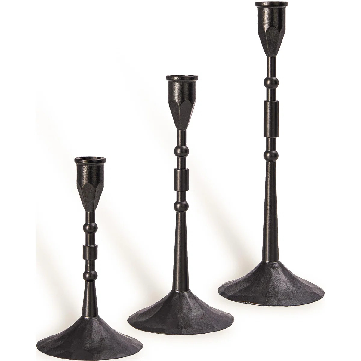 Handmade Taper Vintage Candle Holders, Set Of 3 Candle Sticks Holder Decor, Candlestick Holders | Wayfair North America