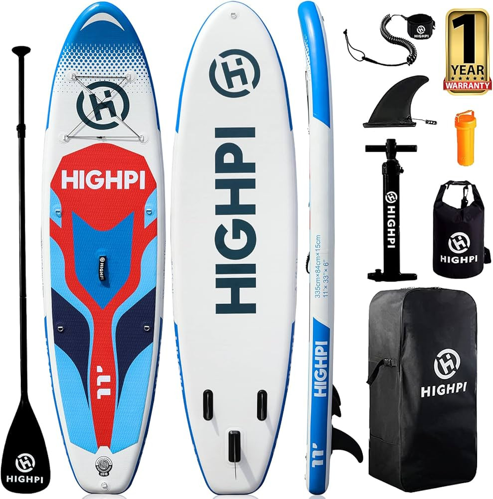 Highpi Inflatable Stand Up Paddle Board 10'6''/11' Premium SUP W Accessories & Backpack, Wide Sta... | Amazon (US)