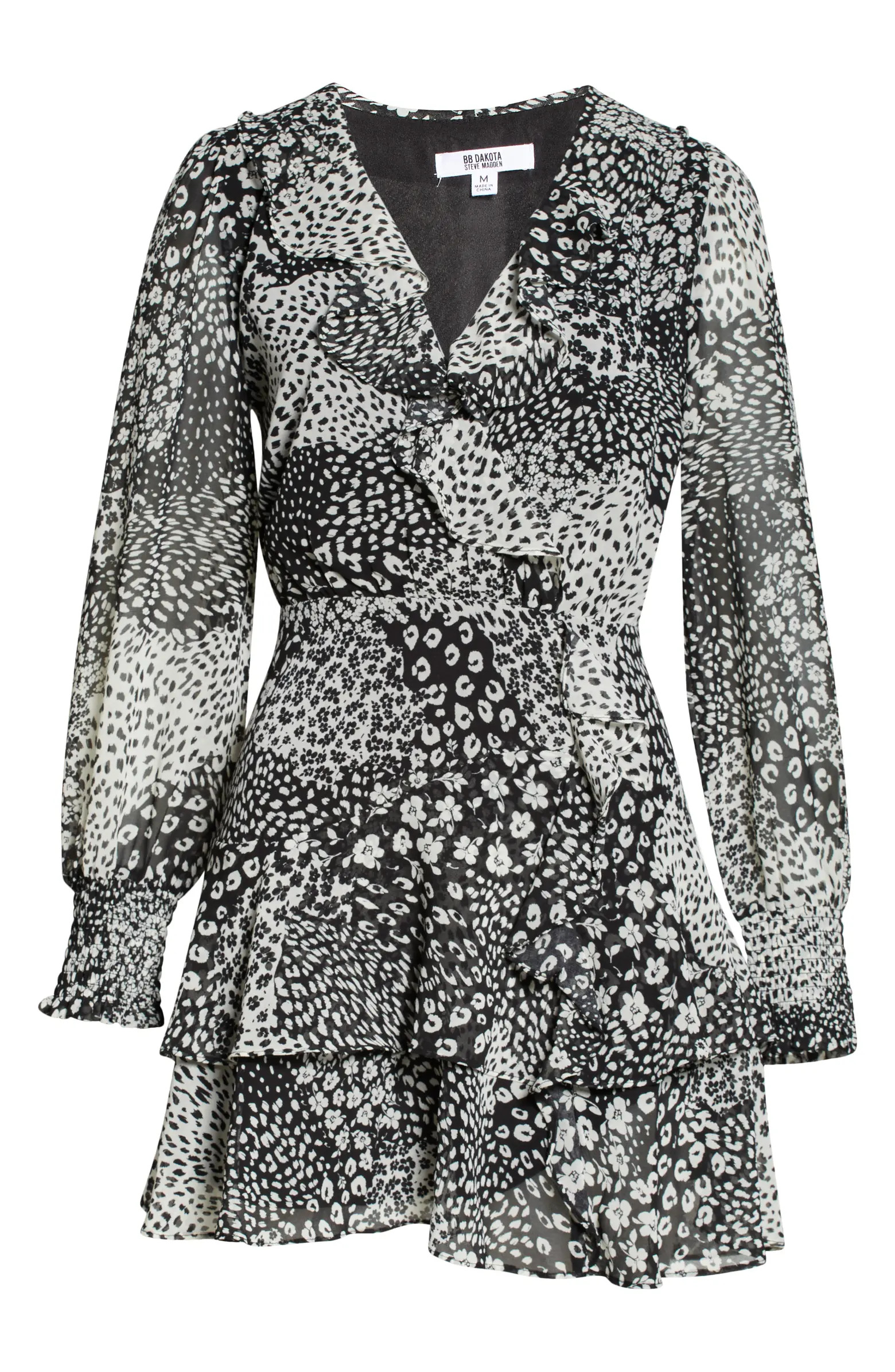 Tiger Queen Long Sleeve Tiered Minidress | Nordstrom