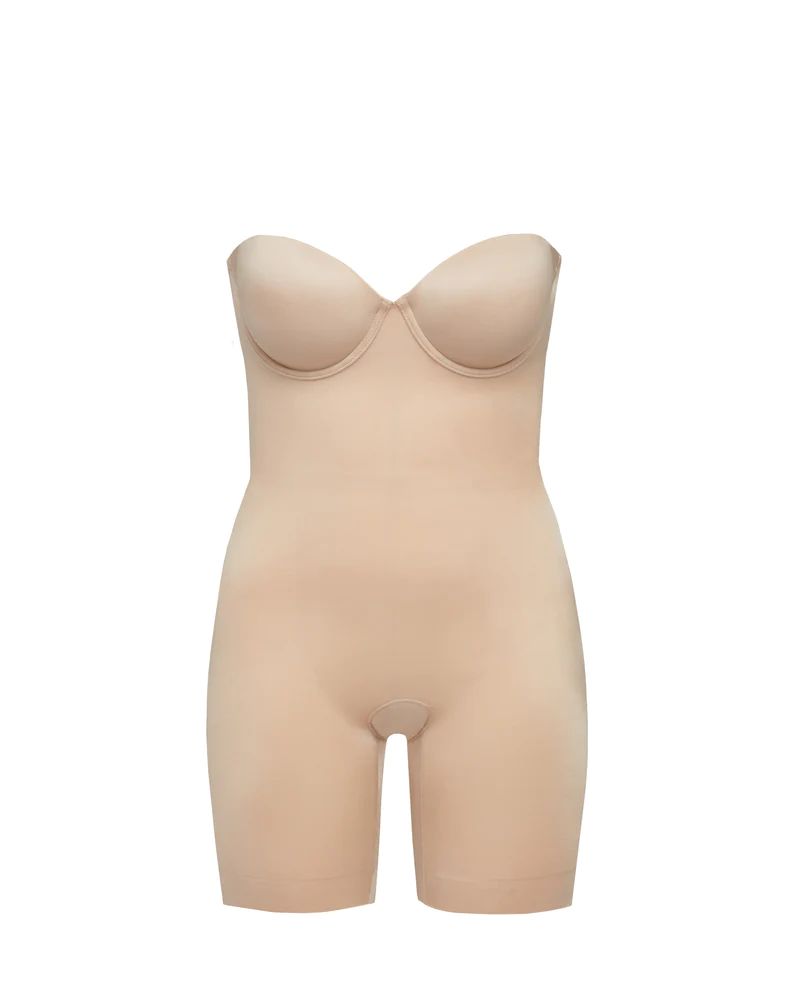 Suit Your Fancy Strapless Cupped Mid-Thigh Bodysuit | Spanx