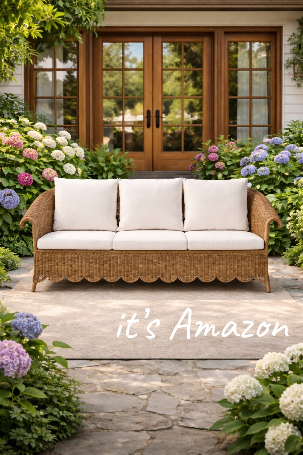 Love the scallops on this outdoor couch!  #amazonfind #outdoorliving #outdoor 
