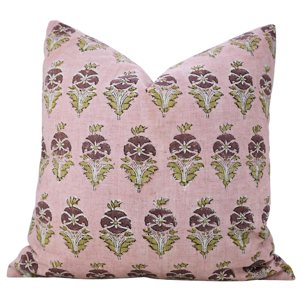 Fabdivine Handcrafted Decorative Pillow – Indian Block Print Cushion Cover, Mormukut, Pink | Wayfair North America
