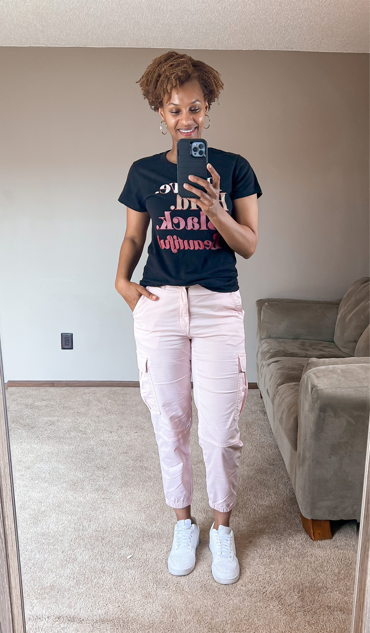Comfy  spring outfit. Cargo joggers and graphic tee 

#LTKSeasonal #LTKstyletip