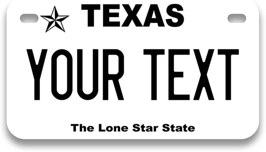 Personalized Texas Mini License Plate | Choose from All 50 States | Bike License Plate | 7 x 4 in... | Amazon (US)
