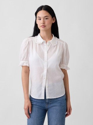 Relaxed Voile Puff Sleeve Top | Gap Factory
