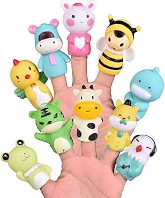 Amazon.com: FUN LITTLE TOYS 12 Pieces Animal Finger Puppets, 2.56" Bath Finger Puppets Set for Ki... | Amazon (US)