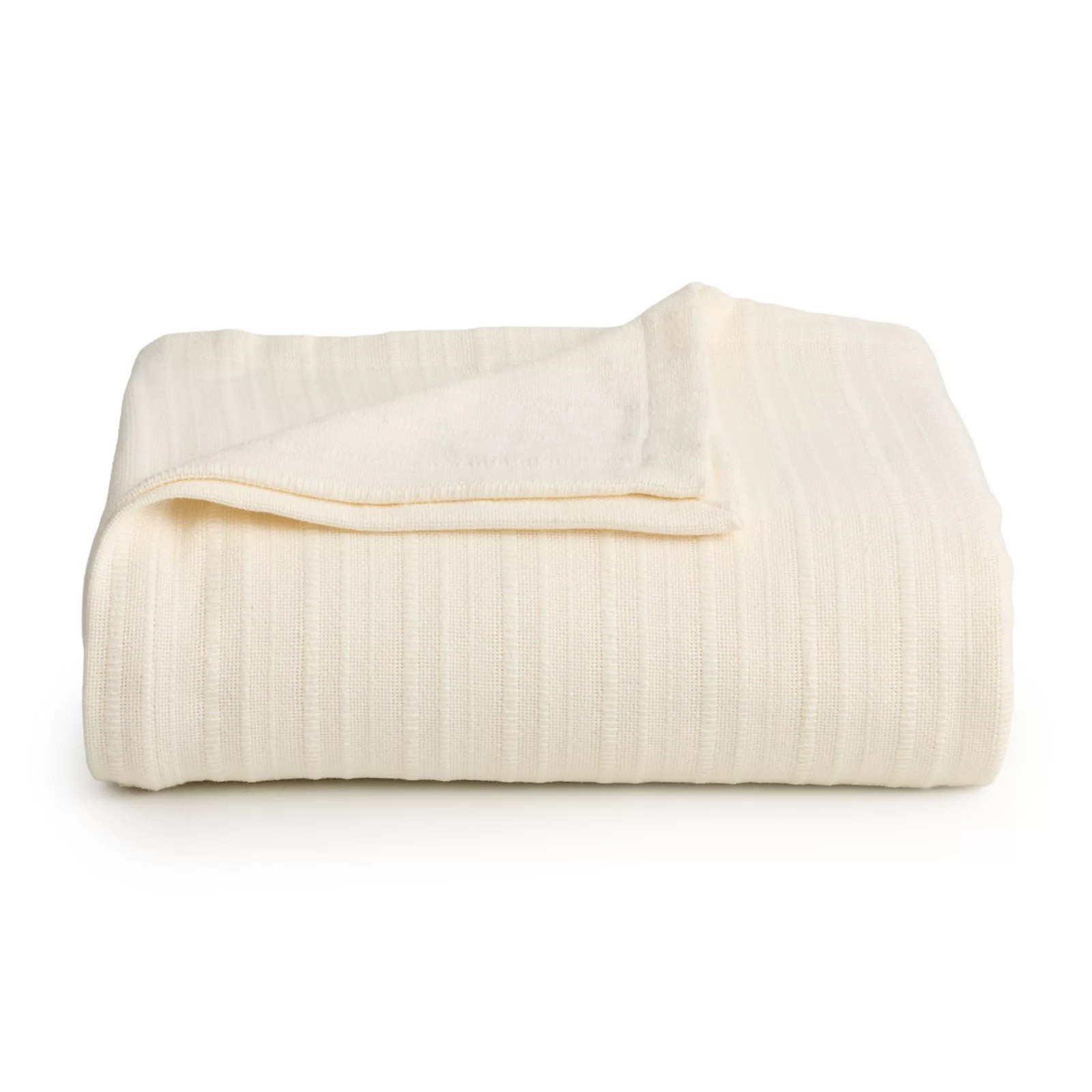 Miryana Slub Yarn Stripe Bed Blanket, Ivory | Kohl's