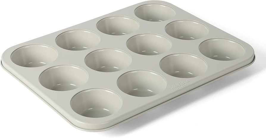 Martha Stewart Gallen 12 Cup Nonstick Carbon Steel Muffin/Cupcake Pan - Cool Grey | Amazon (US)